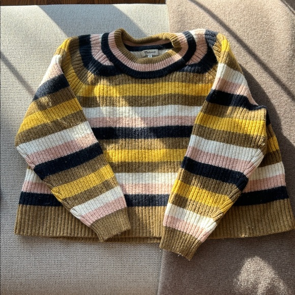 Madewell Striped Tilden Pullover Sweater Medium - Picture 11 of 13